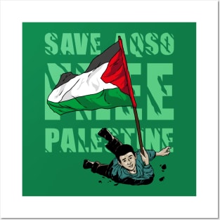 free palestine kid Posters and Art